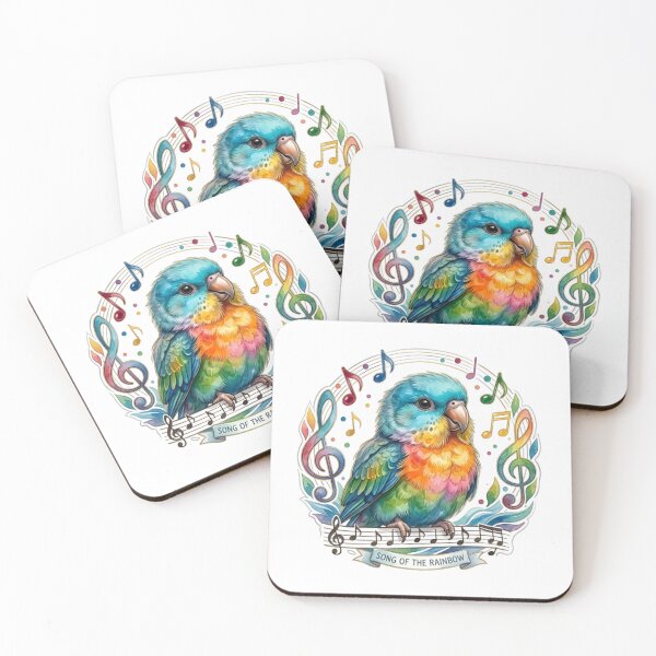 Item preview, Song of the Rainbow - Colorful Watercolor Bird & Music Notes designed and sold by Good Vibes .