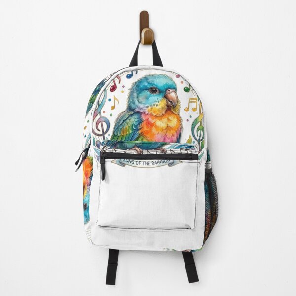 Item preview, Song of the Rainbow - Colorful Watercolor Bird & Music Notes designed and sold by Good Vibes .