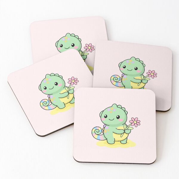 Item preview, Cute Pastel Chameleon With Flower  designed and sold by artwithsushie.