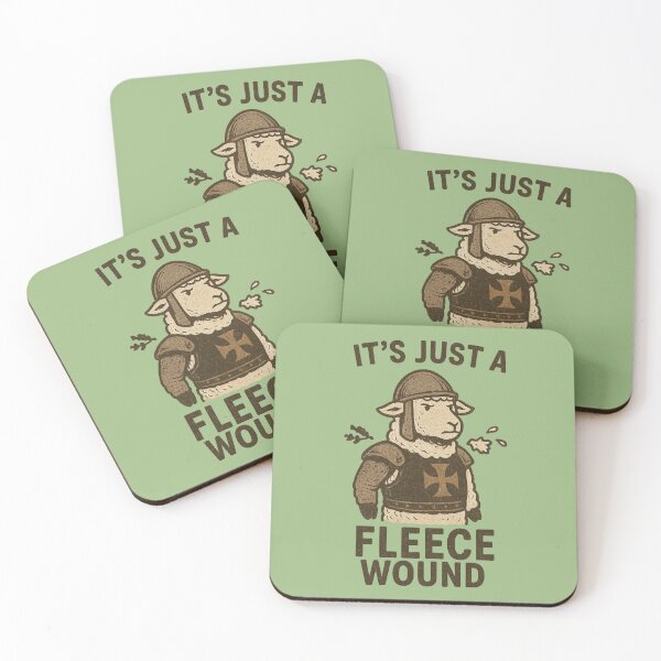 Item preview, It’s Just a Fleece Wound: Sheep Knight Pun designed and sold by ChirpInc.