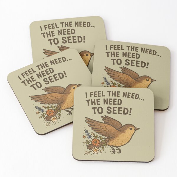 Item preview, I Feel the Need… the Need to Seed: Garden Bird Pun designed and sold by ChirpInc.
