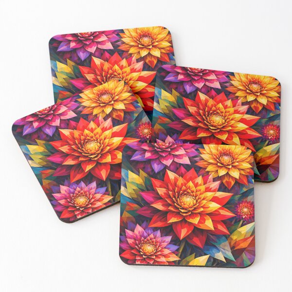 Item preview, Vibrant Geometric Flowers designed and sold by cuprum.