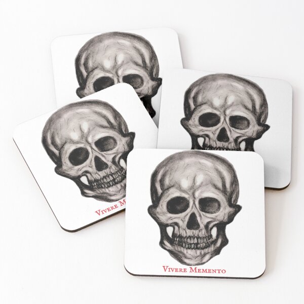 Item preview, Vivere Memento Skull - Latin Quote Dark Art Illustration designed and sold by Lauretius.