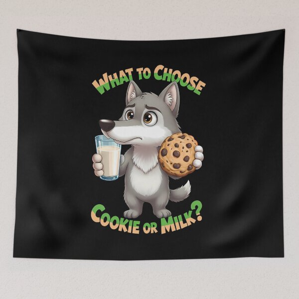 Item preview, Adorable Cereal Cookie Wolf with Milk designed and sold by Art-Arcade6.