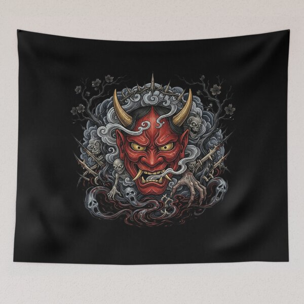 Item preview, Red Oni Demon & Dark Spirit Tattoo Art designed and sold by UltimateJapan.