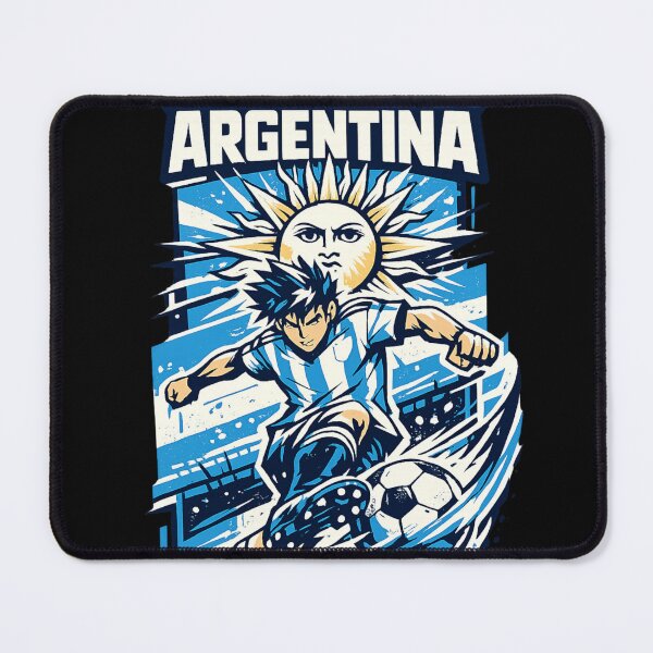 Item preview, Argentina Soccer Anime Design – La Albiceleste Street Football Art – Dynamic Striker Graphic Tee designed and sold by JonelCrafts.