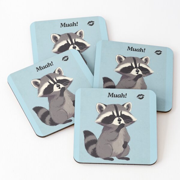 Item preview, Sweet Raccoon Love Kiss Illustrati designed and sold by HALYNA070824.