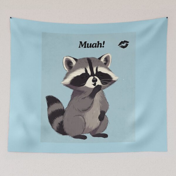 Item preview, Sweet Raccoon Love Kiss Illustrati designed and sold by HALYNA070824.