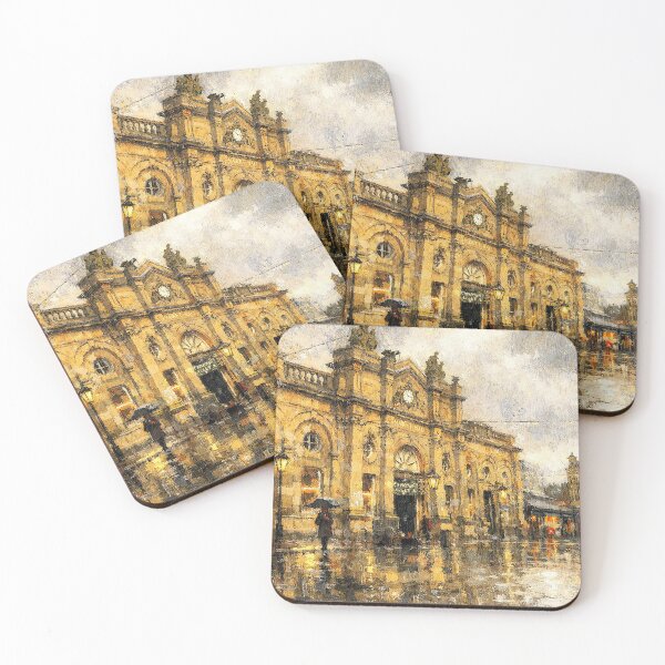 Item preview, Accrington Market Hall on a rainy day designed and sold by Judith Murphy.