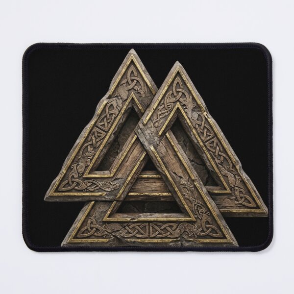 Item preview, Valknut Norse Symbol - Ancient Carved Stone/Metal Viking Knot designed and sold by CulturalCurios.