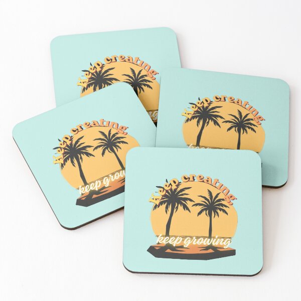 Item preview, Keep creating, keep growing Tropical Sunset Retro designed and sold by Rainbow Paws Garden.