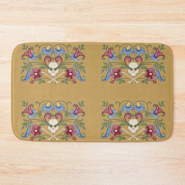 Item preview, Medieval skull flowers nature floral pattern designed and sold by Aisling Tierney.