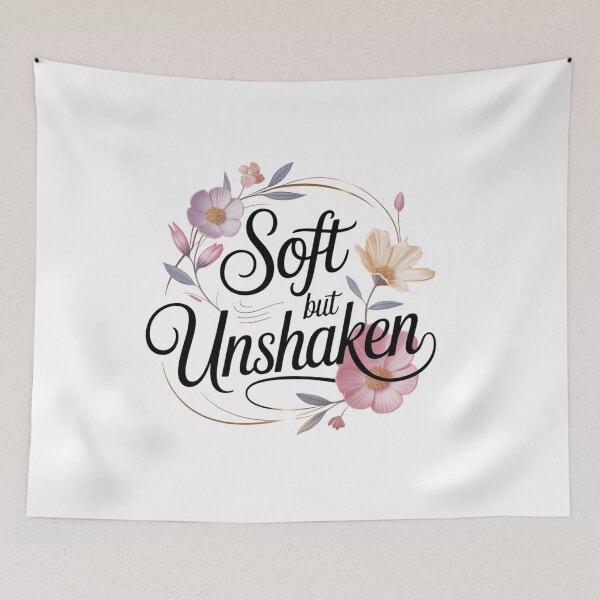 Item preview, Soft But Unshaken Floral Typography. Feminine Strength Aesthetic Self Love Quote Design designed and sold by Aarvya Fashion Club ( A.F.C ).
