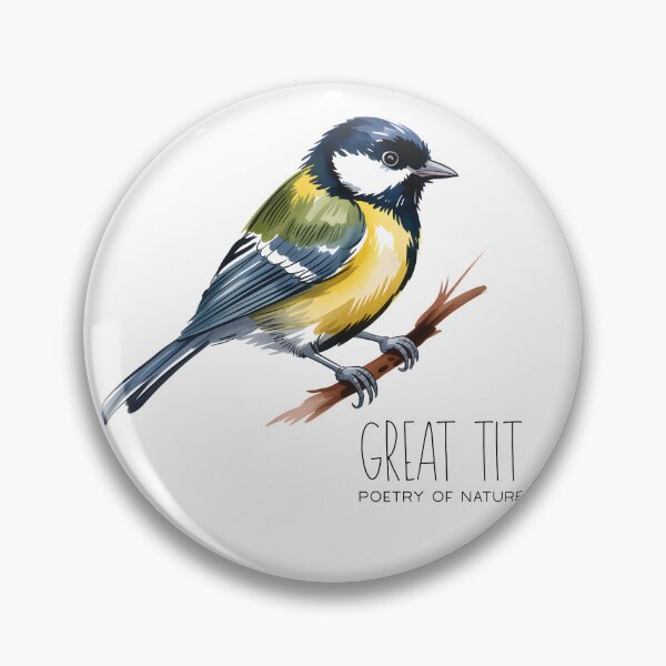 Item preview, Great Tit Poetry of Nature – Cute Bird Illustration designed and sold by ArcticFoxStudio.