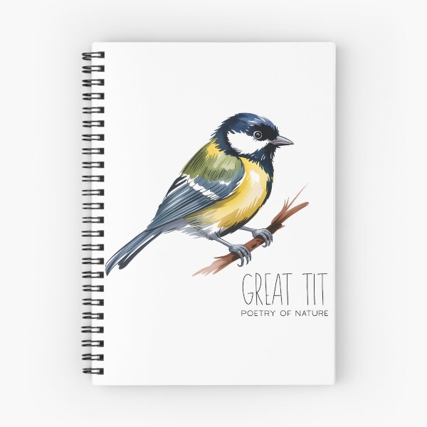 Item preview, Great Tit Poetry of Nature – Cute Bird Illustration designed and sold by ArcticFoxStudio.