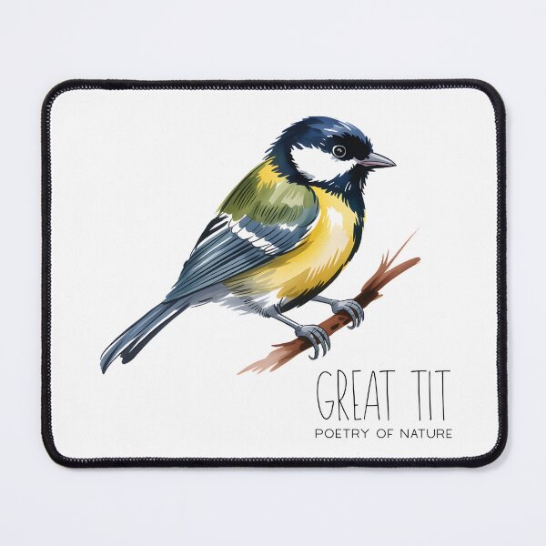 Item preview, Great Tit Poetry of Nature – Cute Bird Illustration designed and sold by ArcticFoxStudio.