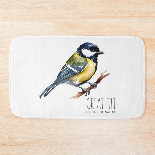 Item preview, Great Tit Poetry of Nature – Cute Bird Illustration designed and sold by ArcticFoxStudio.