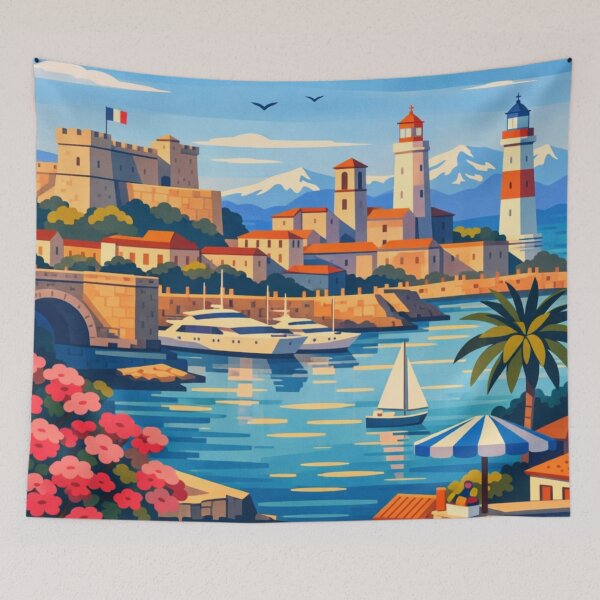 Item preview, antibes france travel poster designed and sold by MatthewHeights.