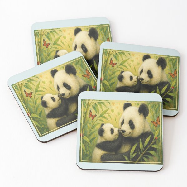 Item preview, Tender caress of panda bears on bamboo designed and sold by the artedivino.