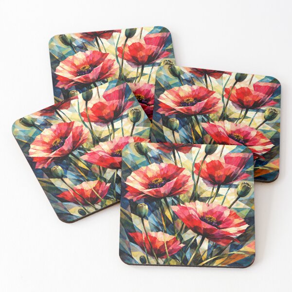 Item preview, Vibrant Geometric Poppies designed and sold by cuprum.