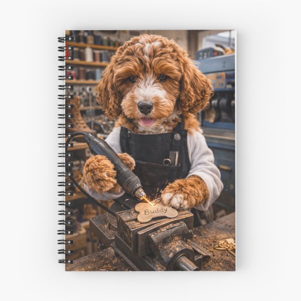 Item preview, Cockapoo Engraver in a Craft Workshop designed and sold by Paul Thompson Photography.
