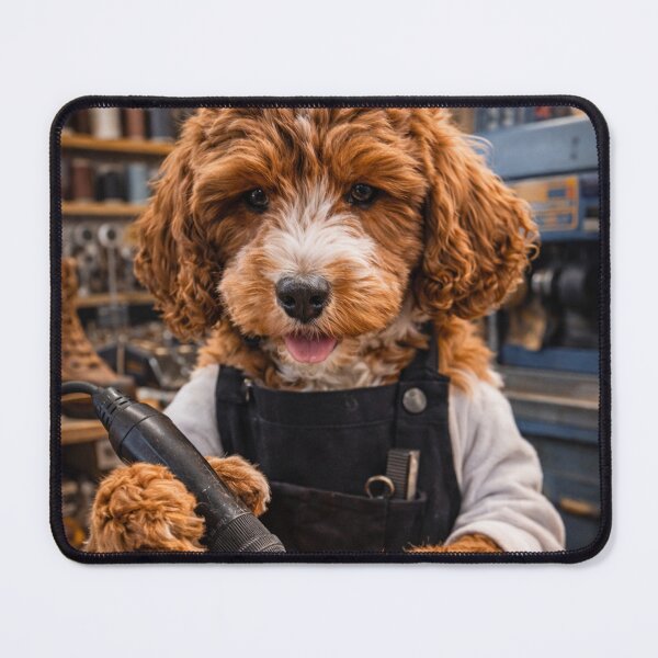 Item preview, Cockapoo Engraver in a Craft Workshop designed and sold by Paul Thompson Photography.