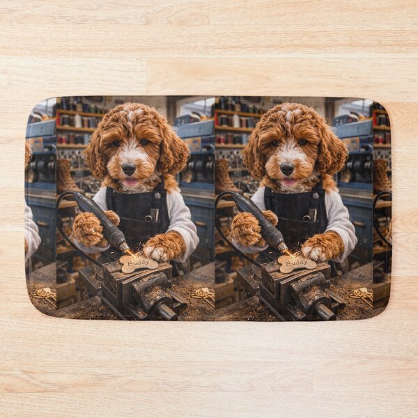 Item preview, Cockapoo Engraver in a Craft Workshop designed and sold by Paul Thompson Photography.
