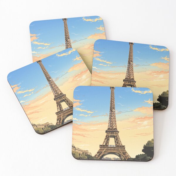 Item preview, Paris Romance - Eiffel Tower Sunset Watercolor Art designed and sold by Anuchartl.