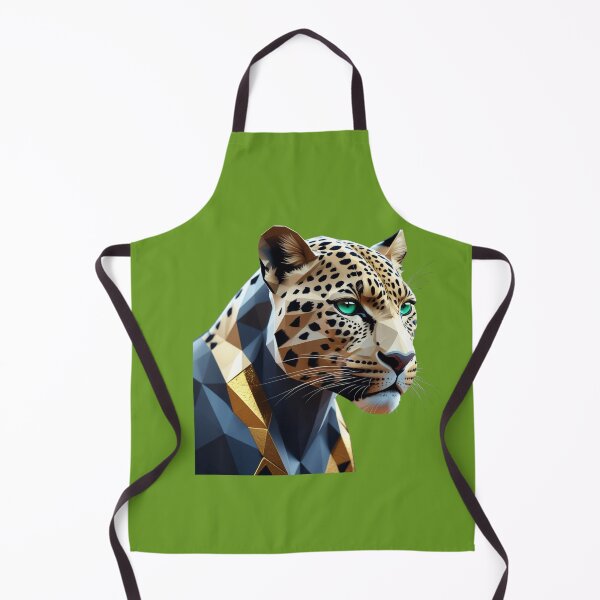 Item preview, Geometric Golden Leopard Head - Modern Gray & Gold Wild Cat Bust designed and sold by VIRALOOP.