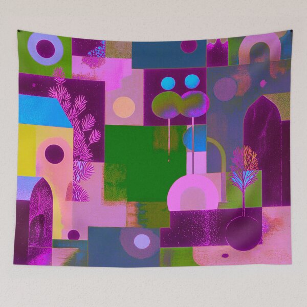 Artikelvorschau, Geometrische Blumenstadt / Abstrakte Landschaft entworfen und verkauft von joycrysstudio.