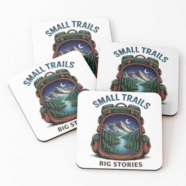 Aperçu de l'œuvre Small Trails Big Stories Hiking T-Shirt | Backpack Adventure Nature Shirt | Outdoor Camping Mountain Graphic Tee créée et vendue par RALYSHOP.