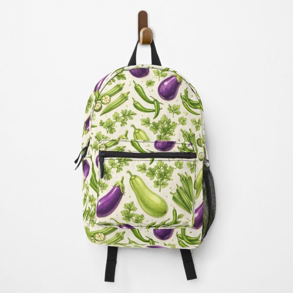 Item preview, Farm Fresh India: Botanical Okra & Eggplant Seamless Art designed and sold by OpenDreamArts.