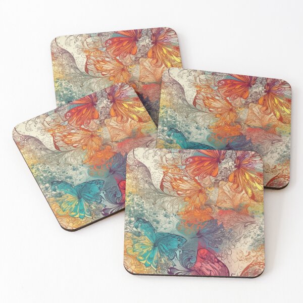 Item preview, Effervescent Flight: Rainbow Calligraphic Butterfly Abstract designed and sold by pinkal.