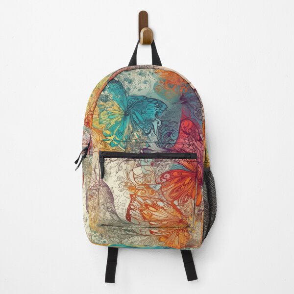 Item preview, Effervescent Flight: Rainbow Calligraphic Butterfly Abstract designed and sold by pinkal.