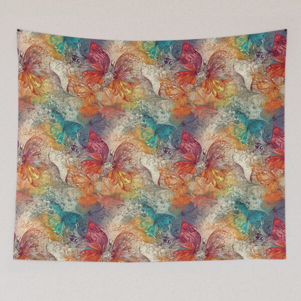 Item preview, Effervescent Flight: Rainbow Calligraphic Butterfly Abstract designed and sold by pinkal.