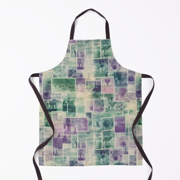 Item preview, Green and Purple Vintage Stamp Collage designed and sold by pinkal.
