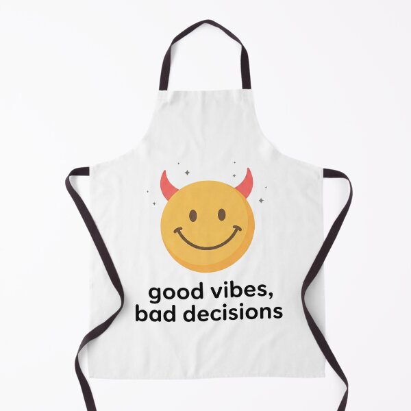 Item preview, Good Vibes Bad Decisions - Funny Devil Horn Smiley Face designed and sold by Arts Paradise.