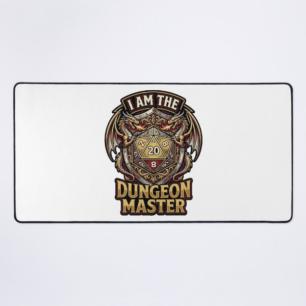 Item preview, I Am The Dungeon Master Bold Fantasy Shield Logo designed and sold by EKHOAISTORE.