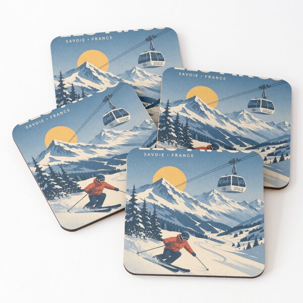 Item preview, Les Arcs Vintage Ski Travel Poster – French Alps Retro Winter Illustration designed and sold by supernova-tees.