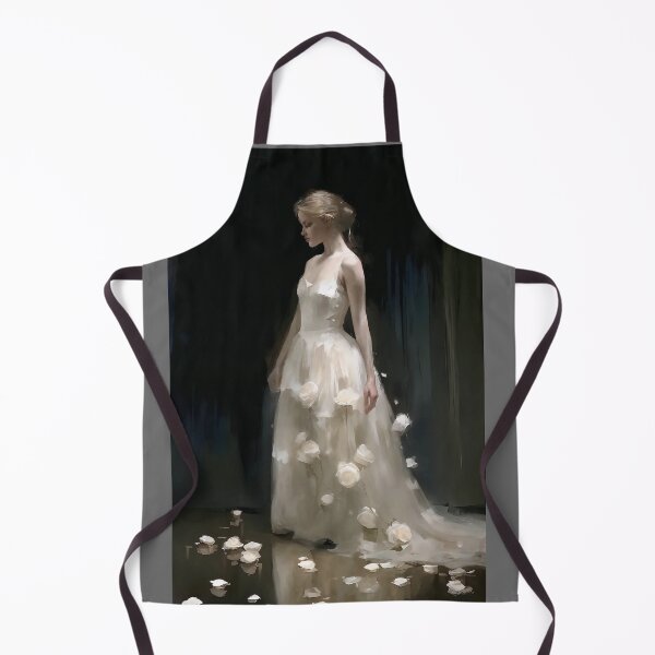 Item preview, Ethereal Woman in White with Falling Roses designed and sold by NecroScrolls.