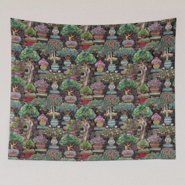 Item preview, Midnight Zen: Enchanted Bonsai Garden Folk Art designed and sold by pinkal.