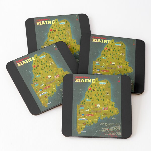 Item preview, Stephen King Map of Maine (HD) – An Illustrated Guide to Towns and Legends designed and sold by G-A-D-U.
