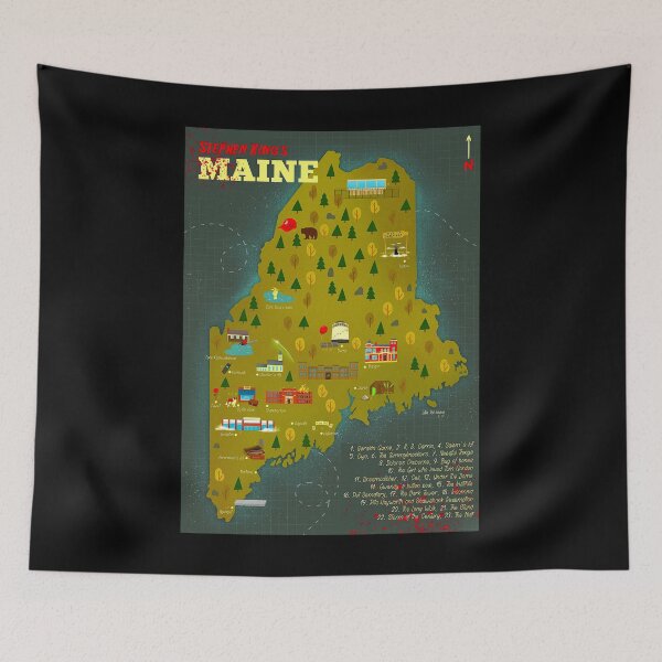 Item preview, Stephen King Map of Maine (HD) – An Illustrated Guide to Towns and Legends designed and sold by G-A-D-U.
