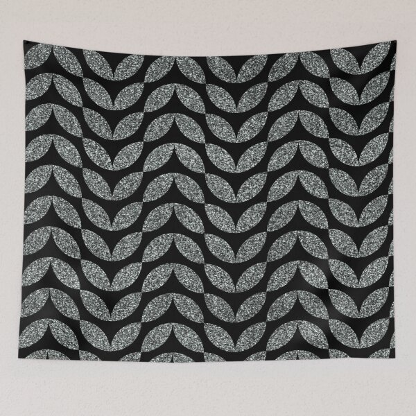 Item preview, Silver glitter leaf seamless repeating pattern designed and sold by SeamlessDsign.