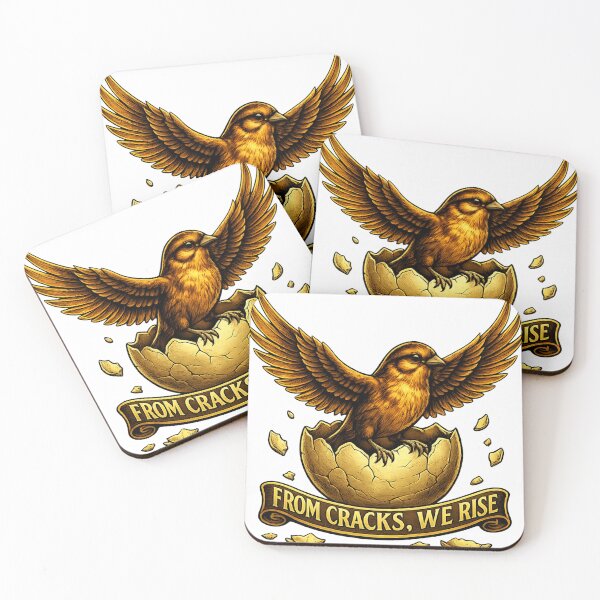 Item preview, Phoenix Rising From Cracks – Motivational Resilience Quote, Gold Phoenix Design designed and sold by Be-You-Vibes.
