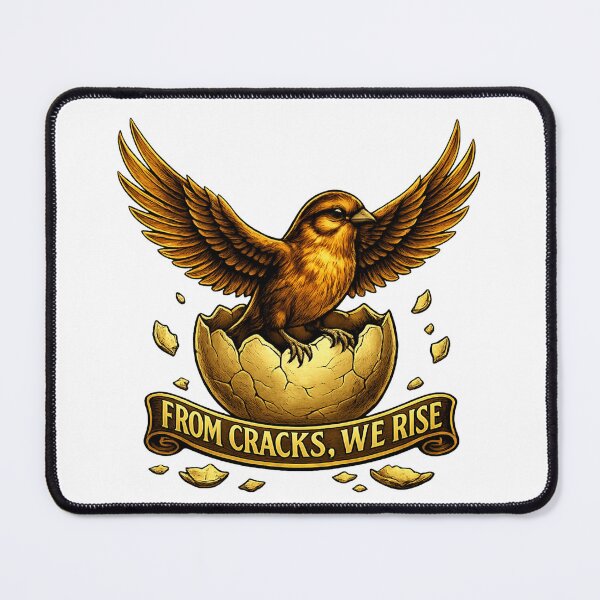 Item preview, Phoenix Rising From Cracks – Motivational Resilience Quote, Gold Phoenix Design designed and sold by Be-You-Vibes.