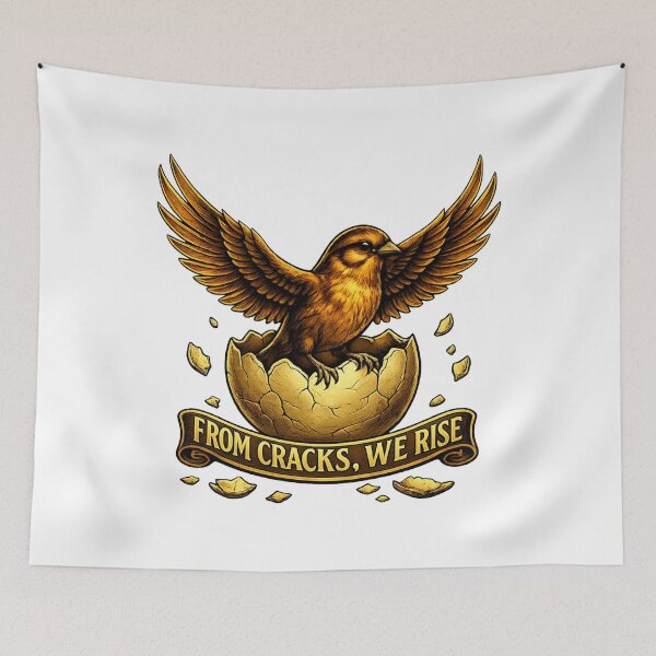 Item preview, Phoenix Rising From Cracks – Motivational Resilience Quote, Gold Phoenix Design designed and sold by Be-You-Vibes.