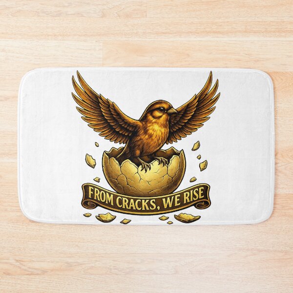 Item preview, Phoenix Rising From Cracks – Motivational Resilience Quote, Gold Phoenix Design designed and sold by Be-You-Vibes.