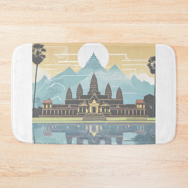 Item preview, Vintage Minimal Retro Angkor Wat at Sunset - Stylish Travel Poster designed and sold by pod24.
