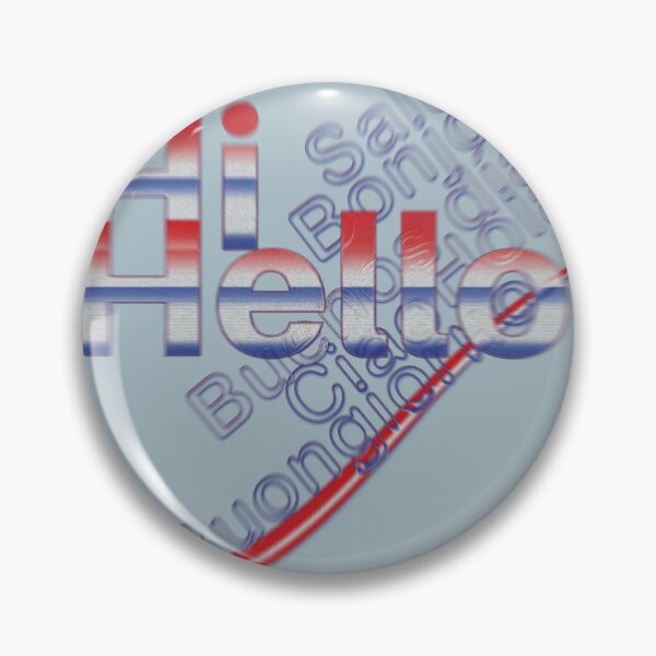 Item preview, "Hi, Hello" in English, then in French, Spanish and Italian, V2 designed and sold by Alan-David.